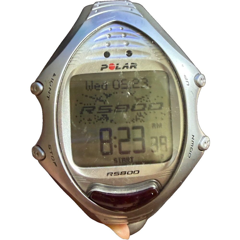 Polar RS800 GPS Heart Rate Monitor Running Watch Training Computer Silver Black